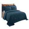 Better Trends Chenille Bedspreads Twin Size, Teal 100% Cotton Chenille Stripe Design Tufted Bedding Coverlet Soft Lightweight, 96"x110" with 1 PC Sham 2 Pieces Set Jullian Collection view 4