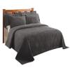 Better Trends Chenille Bedspreads Twin Size, Gray 100% Cotton Chenille Stripe Design Tufted Bedding Coverlet Soft Lightweight, 96"x110" with 1 PC Sham 2 Pieces Set Jullian Collection view 4