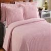 Better Trends Chenille Bedspreads King Size, Pink 100% Cotton Chenille Stripe Design Tufted Bedding Coverlet Soft Lightweight, 120"x110" with 2 King Sham 3 Pieces Set Jullian Collection view 2