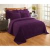 Better Trends Chenille Bedspreads Twin Size, Plum 100% Cotton Chenille Stripe Design Tufted Bedding Coverlet Soft Lightweight, 96"x110" with 1 PC Sham 2 Pieces Set Jullian Collection view 1