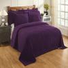 Better Trends Chenille Bedspreads Full/Double Size, Plum 100% Cotton Chenille Stripe Design Tufted Bedding Coverlet Soft Lightweight, 96"x110" with 2 Sham, 3 Pieces Set Jullian Collection view 1
