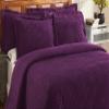 Better Trends Chenille Bedspreads Full/Double Size, Plum 100% Cotton Chenille Stripe Design Tufted Bedding Coverlet Soft Lightweight, 96"x110" with 2 Sham, 3 Pieces Set Jullian Collection view 2