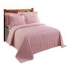 Better Trends Chenille Bedspreads Full/Double Size, Pink 100% Cotton Chenille Stripe Design Tufted Bedding Coverlet Soft Lightweight, 96"x110" with 2 Sham, 3 Pieces Set Jullian Collection view 4