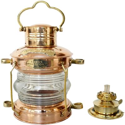 Vintage Brass Copper Oil Lamps Maritime Ship Hanging Lantern Anchor Boat Light Lamp Nautical Brass Copper Oil Lantern Home Decorative