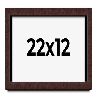 22x12 Shadow Box Brown Mahogany Veneer Solid Wood Display Frame | 1.375 Inch Moulding Width | 1 Inch Rabbet Depth | Complete with UV Acrylic Plexiglass, Backing & Hanging Hardware