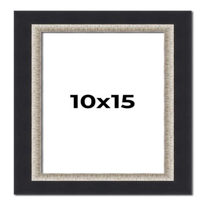 10x15 Frame Black Real Wood Picture Frame Width 2.25 Inches | Interior Frame Depth 0.5 Inches | Bridger Silver Traditional Photo Frame Complete with UV Acrylic, Foam Board Backing & Hanging Hardware