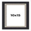 10x15 Frame Black Real Wood Picture Frame Width 2.25 Inches | Interior Frame Depth 0.5 Inches | Bridger Silver Traditional Photo Frame Complete with UV Acrylic, Foam Board Backing & Hanging Hardware view 1