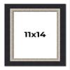 11x14 Frame Black Real Wood Picture Frame Width 2.25 Inches | Interior Frame Depth 0.5 Inches | Bridger Silver Traditional Photo Frame Complete with UV Acrylic, Foam Board Backing & Hanging Hardware view 1