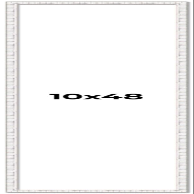 10x48 Frame White Distressed Solid Wood Picture Frame Width 0.75 Inches | Interior Depth 0.5 Inches | Kingsley White Frame Complete with UV Acrylic, Foam Board Backing & Hanging Hardware