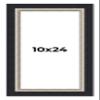 10x24 Frame Black Real Wood Picture Frame Width 2.25 Inches | Interior Frame Depth 0.5 Inches | Bridger Silver Traditional Photo Frame Complete with UV Acrylic, Foam Board Backing & Hanging Hardware view 1