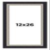 12x26 Frame Black Real Wood Picture Frame Width 2.25 Inches | Interior Frame Depth 0.5 Inches | Bridger Silver Traditional Photo Frame Complete with UV Acrylic, Foam Board Backing & Hanging Hardware view 1