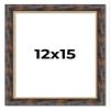 12x15 Frame Dark Brown Oak with Gold Fillet Solid Wood Picture Frame | 1.5 Inch Moulding Width | Garrett Modern Photo Frame Complete with UV Acrylic, Foam Board Backing & Hanging Hardware view 1