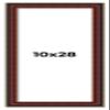 10x28 Frame Mahogany Brown with Gold Trim | Solid Wood Picture Frame Width 1.5 Inches | Interior Depth 0.5 Inches | Charles Executive Frame with UV Acrylic, Foam Board Backing & Hanging Hardware view 1