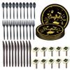 50PCS Graduation Party Supplies 2022, Graduation Party Tableware Decorations Include Graduate Plates, Knifes, Forks, Spoons, Cake flag, Congrats Grad Decorations Dinnerware view 1