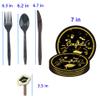 50PCS Graduation Party Supplies 2022, Graduation Party Tableware Decorations Include Graduate Plates, Knifes, Forks, Spoons, Cake flag, Congrats Grad Decorations Dinnerware view 2