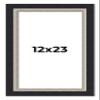 12x23 Frame Black Real Wood Picture Frame Width 2.25 Inches | Interior Frame Depth 0.5 Inches | Bridger Silver Traditional Photo Frame Complete with UV Acrylic, Foam Board Backing & Hanging Hardware view 1