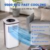 ARLIME Portable Air Conditioners, 9000 BTU AC Unit with Remote Control, 2 Speed Winds, Cools up to 350 Sq. Ft., 24H Timer, Window Kit, Floor Air Cooler for Bedroom, Room, Office, Dorm view 2