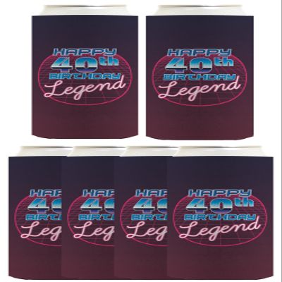 40th Birthday Decorations For Women Happy 40th Birthday Legend 6-Pack Ultra Slim Can Drink Sleeves