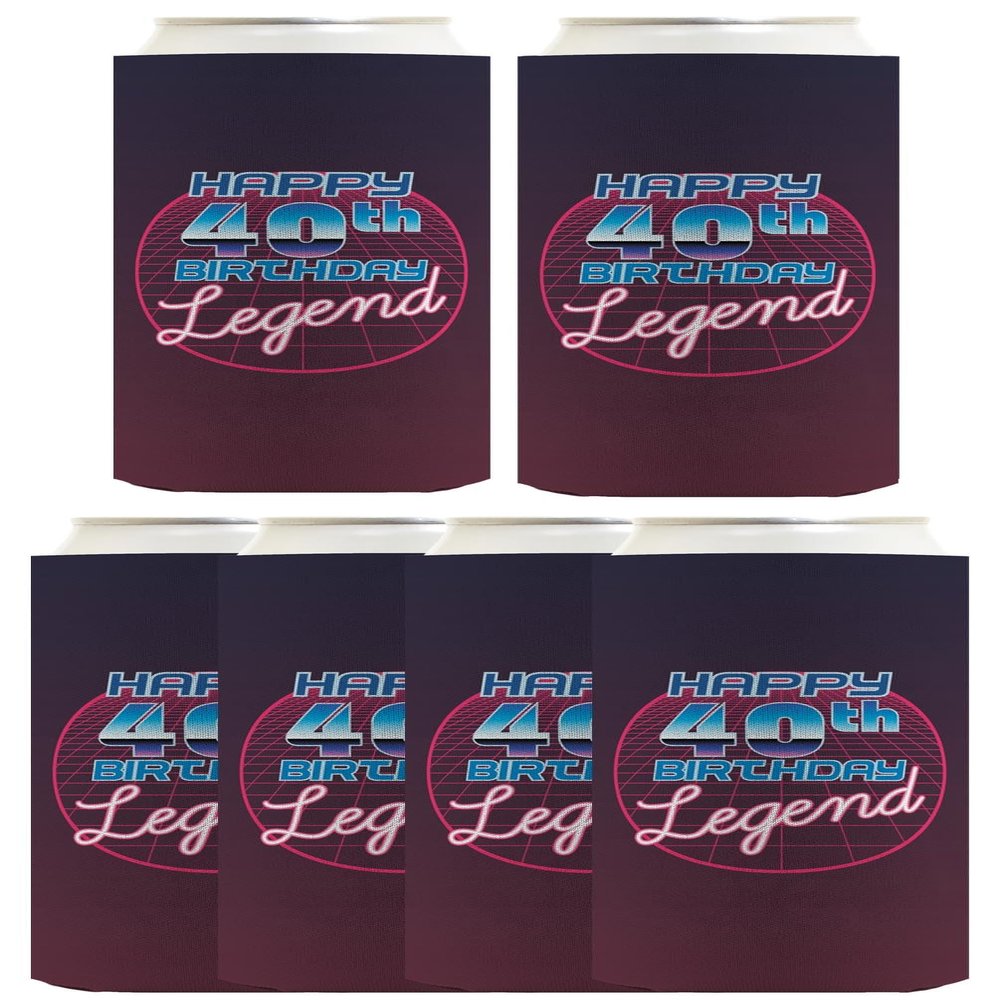 40th Birthday Decorations For Women Happy 40th Birthday Legend 6-Pack Ultra Slim Can Drink Sleeves