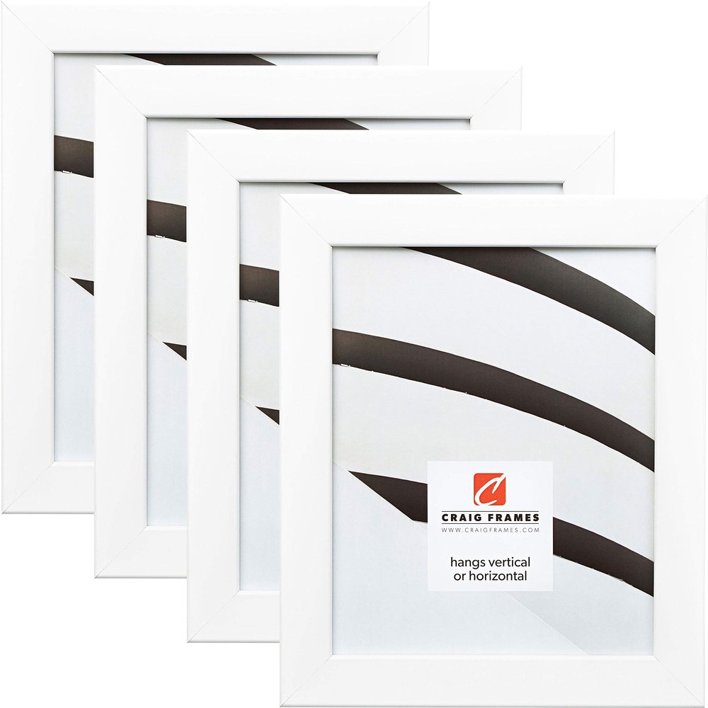 Craig Frames 26267 12 x 18 Inch Picture Frame, White, Set of 4