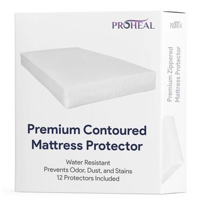Hospital Bed Mattress Protector, Contoured - Water Resistant Cover - Protect Bed from Odor, Dust, and Stains - Mattress Cover - 36" x 80" x 6" - 12 Pieces