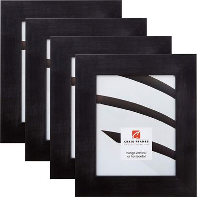 Craig Frames 74009 8 x 12 Inch Picture Frame, Rustic Black, Set of 4