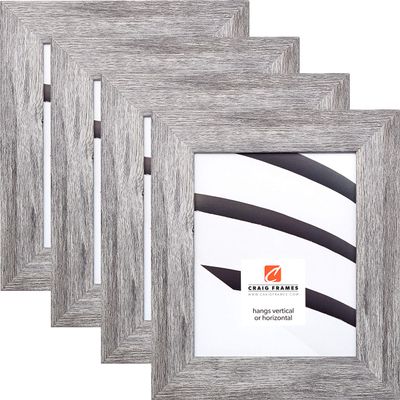 Craig Frames 74030 8 x 12 Inch Picture Frame, Gray Barnwood, Set of 4