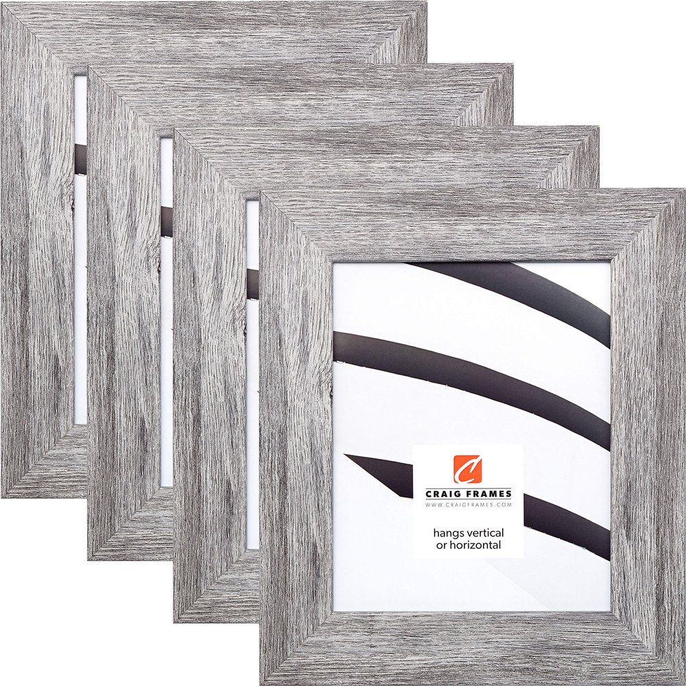 Craig Frames 74030 8 x 12 Inch Picture Frame, Gray Barnwood, Set of 4