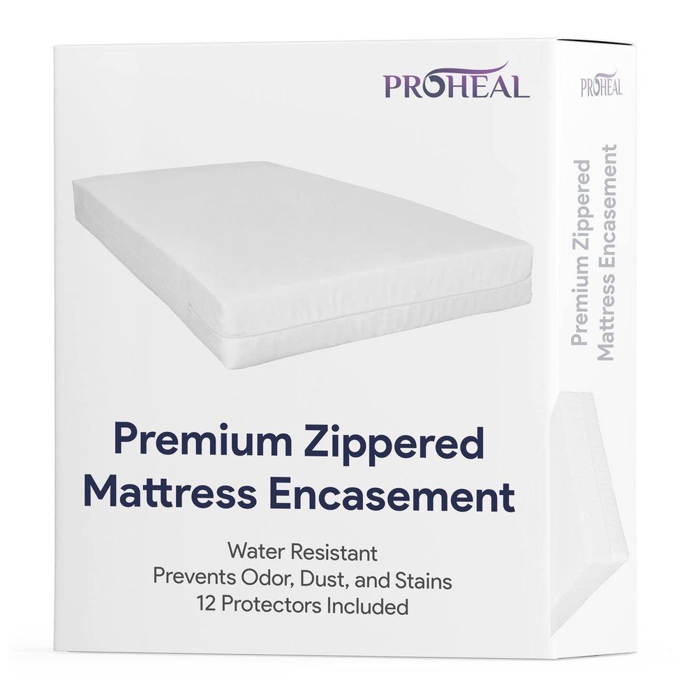 Hospital Bed Mattress Protector, Zippered - Water Resistant Cover - Protect Bed from Odor, Dust, and Stains - Mattress Cover - 36" x 80" x 6" - 12 Pieces
