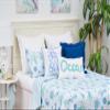C&F Home Outlook Beach Ocean Coastal Blue Seahorse Turtle Crab Octopus Starfish Sand Dollar King 3-Piece Beach Reversible Coverlet Lightweight Quilt Set with 2 King Shams King 3 Piece Set Blue view 1