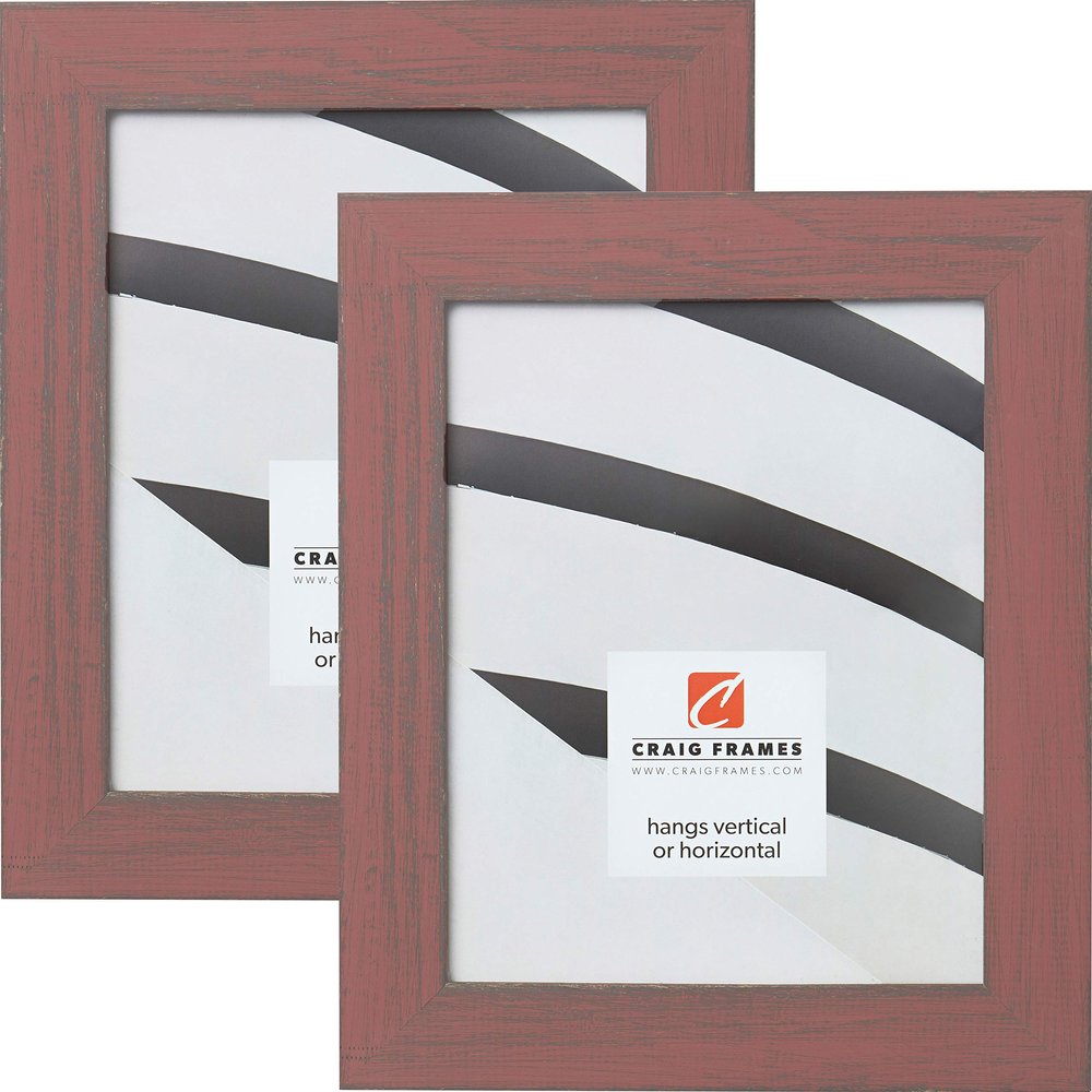 Craig Frames Jasper, 24 x 24 Inch Picture Frame, Country Weathered Red, Set of 2