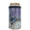 Cowhide Skinny Can, Animal Print Hair On Cowhide, Slim Beer Holder, Drink Huggie, Leather Drink Wrap Huggie (Purple Snake Print) view 3