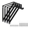 HOME MASTER HARDWARE Heavy Duty Closet Shelf Rod Brackets, Wall Mounted Closet Shelves Bracket with Rod Shelving Support, Black with Screws 4 Pack view 1