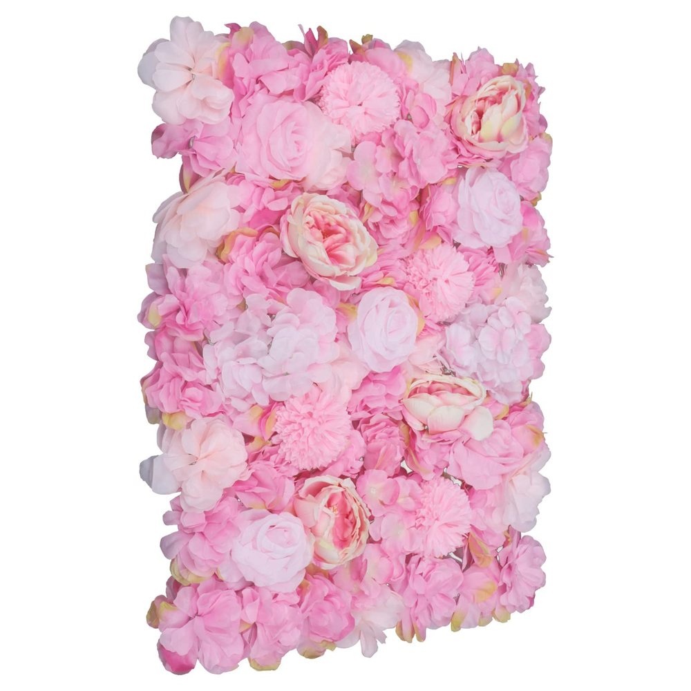 6 Pcs Artificial Flowers Wall Romantic Rose Flower Wall for Background Decoration Roses Wall Panel Hanging Wedding Venue Main Road Decor Silk Flower Panels for Photo Backdrop Decor (Dark Pink)