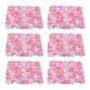 6 Pcs Artificial Flowers Wall Romantic Rose Flower Wall for Background Decoration Roses Wall Panel Hanging Wedding Venue Main Road Decor Silk Flower Panels for Photo Backdrop Decor (Dark Pink) view 4