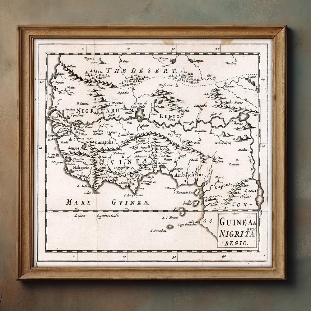1681 Nigritarum or Negroland Map - Black History - The Slave Trading Coast Regions of West Africa - Educational West African American History - Wall Art Poster - Home School -23x29 inches