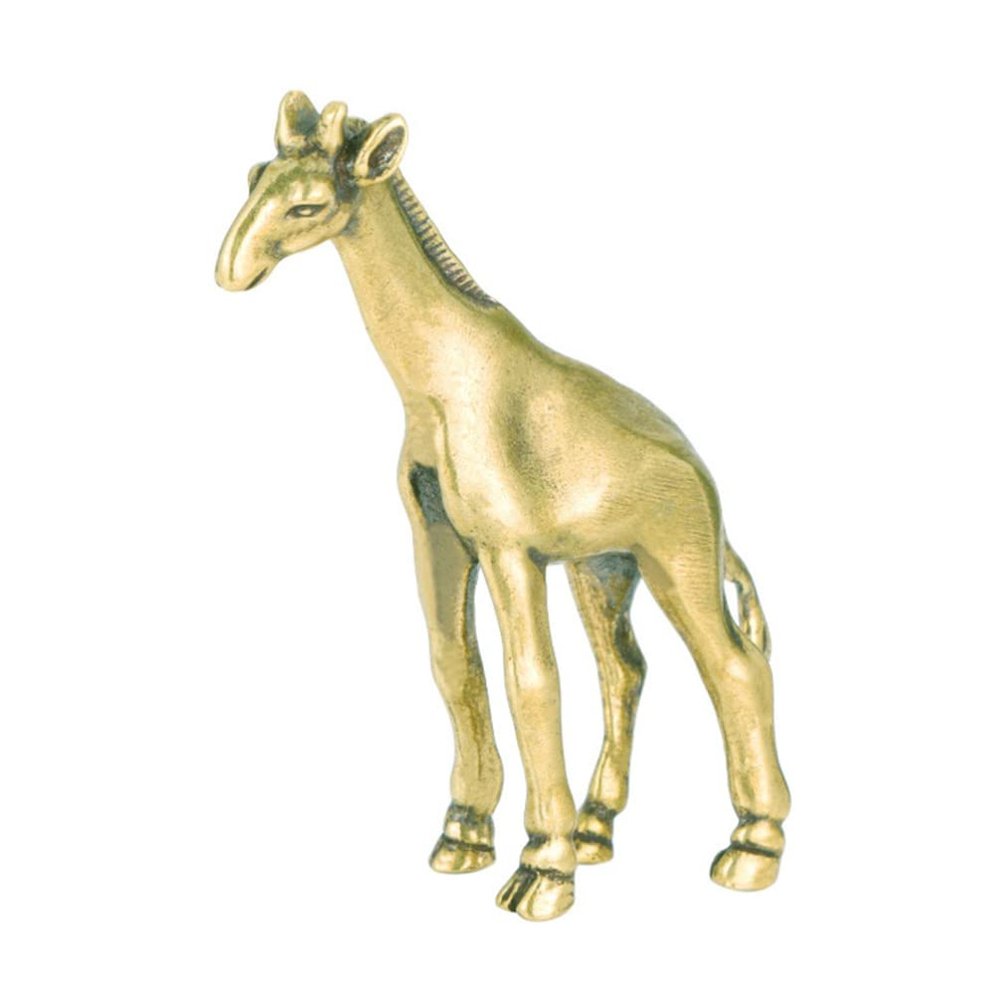 NUOBESTY Antique Brass Giraffe Statue Lifelike Decorative Giraffe Model for Home Office Decor Craftsmanship