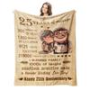 25th Anniversary Blanket Gifts 80"x60" - Gift for 25th Wedding Anniversary - 25 Years of Marriage Gifts for Dad Mom Friends Grandparents - 25th Wedding Anniversary Blanket Gifts for Husband Wife view 1