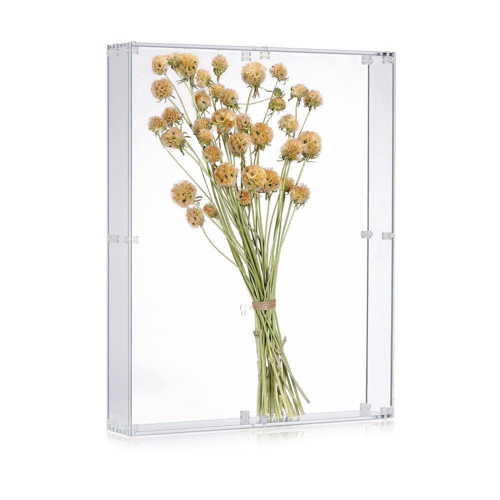 MarccTipton 16x20 Acrylic Shadow Box, Assemble Display Case, DIY Tabletop/Wall Mount Display Frame, All Clear Memory Box for Dried Flowers/Kids Room/Birthday/Wedding(16x20x2 .5, Assemble Frame)