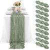 10 Pcs Sage Green Cheesecloth Table Runner 10FT, Gauze Table Runner for Wedding Reception Sheer Bridal Shower Birthday Party Boho Table Decoration, Rustic Romantic Wedding Runner view 1