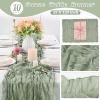 10 Pcs Sage Green Cheesecloth Table Runner 10FT, Gauze Table Runner for Wedding Reception Sheer Bridal Shower Birthday Party Boho Table Decoration, Rustic Romantic Wedding Runner view 2