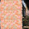 6 Pcs Artificial Flowers Wall Romantic Rose Flower Wall for Background Decoration Roses Wall Panel Hanging Wedding Venue Main Road Decor Silk Flower Panels for Photo Backdrop Decor (Champagne) view 3