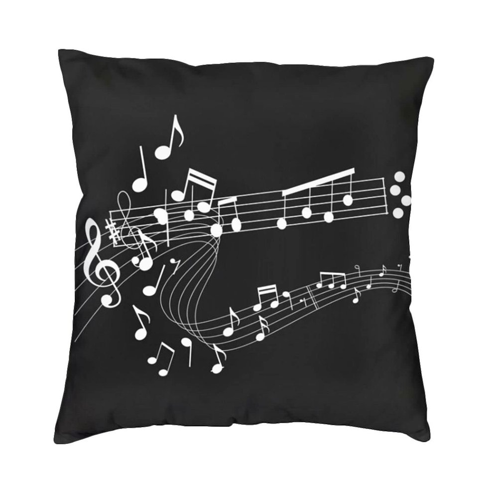 ASYG 18" X 18" Music Throw Cushion Covers Music Notes Throw Pillow Square Music Decorative Throw Pillow Case Double Side Design