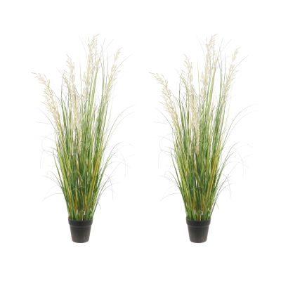 AfanD Artificial Plant, 47in Tall, 2pk Grass, Faux House Plant in Pot, Indoor Decorative Flowers & Plants, Housewarming Gift