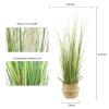 AfanD 4ft(47in) Tall Artificial Grass Plant with White Reed Flowers in Pot, Faux Indoor Home Decorative Plants for House view 2