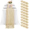 10 Pcs Ivory Cheesecloth Table Runner 10FT, Gauze Table Runner for Wedding Reception Sheer Bridal Shower Birthday Party Boho Table Decoration, Rustic Romantic Wedding Runner view 1