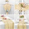 10 Pcs Ivory Cheesecloth Table Runner 10FT, Gauze Table Runner for Wedding Reception Sheer Bridal Shower Birthday Party Boho Table Decoration, Rustic Romantic Wedding Runner view 3