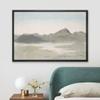 SIGNLEADER Framed Canvas Print Wall Art Pastel Mountain Range Valley River Nature Wilderness Illustrations Modern Art Decorative Minimal Rustic for Living Room, Bedroom, Office - 16"x24" BLACK view 2