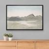 SIGNLEADER Framed Canvas Print Wall Art Pastel Mountain Range Valley River Nature Wilderness Illustrations Modern Art Decorative Minimal Rustic for Living Room, Bedroom, Office - 16"x24" BLACK view 3