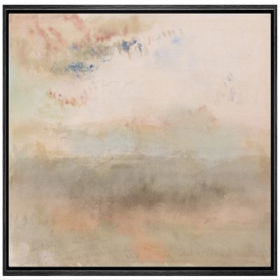 SIGNLEADER Framed Canvas Print Wall Art Pastel Watercolor Tan Paint Landscape Nature Wilderness Illustrations Modern Art Decorative Minimal Rustic for Living Room, Bedroom, Office - 16"x24" Black